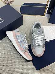 Dior B30 Sneaker Gray Mesh and Light Pink and Gray Technical Fabric - 3