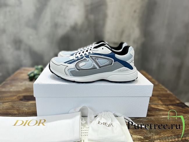Dior B30 Sneaker Light Blue Mesh and Blue, Gray and White Technical Fabric - 1