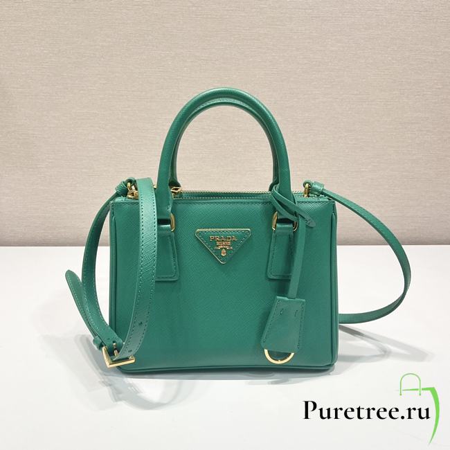 Prada Galleria Saffiano Leather Mini-Bag Green size 20x15x9.5 cm - 1