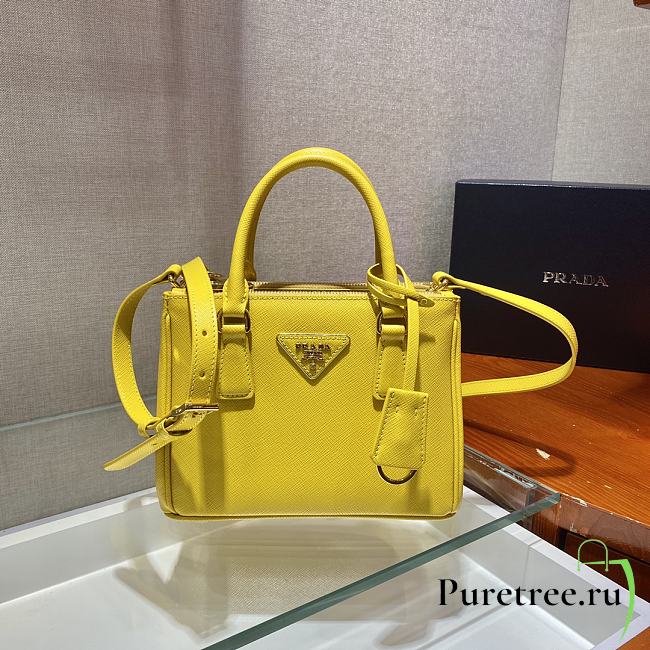 Prada Galleria Saffiano Leather Mini-Bag Yellow size 20x15x9.5 cm - 1