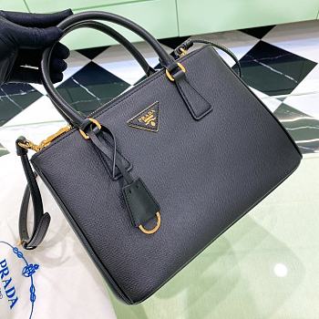 Prada Galleria Saffiano Leather Medium Bag Black size 28x12x19.5 cm