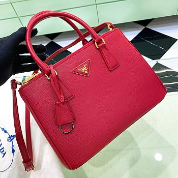 Prada Galleria Saffiano Leather Medium Bag Red size 28x12x19.5 cm
