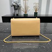 YSL Kate Medium Chain Bag Smooth Leather in Beige 24x14.5x5.5 cm - 5