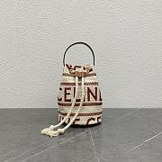 Celine Teen Drawstring In Textile With Celine All-Over And Calfskin - 1