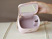 CHANEL Light Pink Lambskin Quilted Top Handle Mini Vanity Case - 6