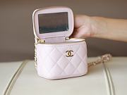 CHANEL Light Pink Lambskin Quilted Top Handle Mini Vanity Case - 5
