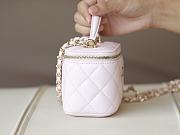 CHANEL Light Pink Lambskin Quilted Top Handle Mini Vanity Case - 4