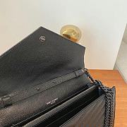 YSL Cassandre Matelassé Chain Wallet In Black Grain Leather Black Hardware - 4