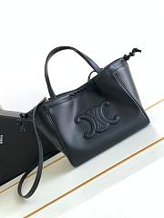 Celine Small Cabas Drawstring Cuir Triomphe In Smooth Calfskin Black - 1