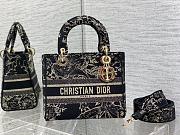 Dior Medium Lady D-Lite Bag Black Multicolor Dior Jardin D'hiver - 2