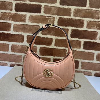 Gucci GG Marmont Matelassé Mini Bag Peach Leather 21x11x5 cm