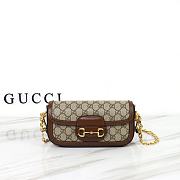 Gucci Horsebit 1955 Small Shoulder Bag Beige/Ebony GG Supreme - 1