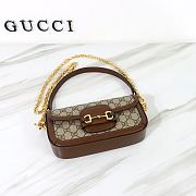 Gucci Horsebit 1955 Small Shoulder Bag Beige/Ebony GG Supreme - 5