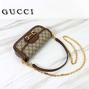 Gucci Horsebit 1955 Small Shoulder Bag Beige/Ebony GG Supreme - 4