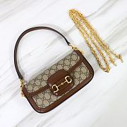 Gucci Horsebit 1955 Small Shoulder Bag Beige/Ebony GG Supreme - 2