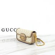 Gucci Horsebit 1955 Small Shoulder Bag Beige/White GG Supreme - 6