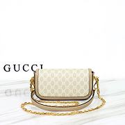 Gucci Horsebit 1955 Small Shoulder Bag Beige/White GG Supreme - 5