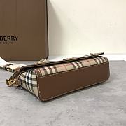 Burberry Check and Leather Top Handle Note Bag Briar Brown 24x8x14 cm - 6