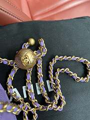 Chanel Lambskin & Gold-Tone Small Metal Flap Bag Purple AS1787 - 6