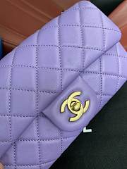 Chanel Lambskin & Gold-Tone Small Metal Flap Bag Purple AS1787 - 5