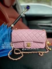 Chanel Lambskin & Gold-Tone Small Metal Flap Bag Pink AS1787 - 1