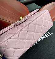 Chanel Lambskin & Gold-Tone Small Metal Flap Bag Pink AS1787 - 6