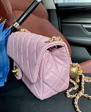 Chanel Lambskin & Gold-Tone Small Metal Flap Bag Pink AS1787 - 3
