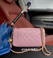 Chanel Lambskin & Gold-Tone Small Metal Flap Bag Pink AS1787 - 2