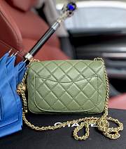 Chanel Lambskin & Gold-Tone Metal Mini Flap Bag Khaki AS1786 - 4