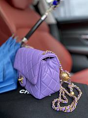 Chanel Lambskin & Gold-Tone Metal Mini Flap Bag Purple AS1786 - 6