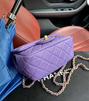 Chanel Lambskin & Gold-Tone Metal Mini Flap Bag Purple AS1786 - 4