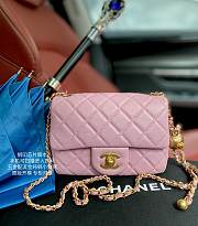 Chanel Lambskin & Gold-Tone Metal Mini Flap Bag Pink AS1786 - 1
