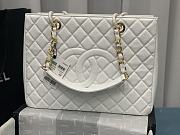 Chanel Grand Shopping Tote White Caviar Leather Gold Hardware 33cm - 1
