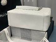 Chanel Grand Shopping Tote White Caviar Leather Silver Hardware 33cm - 5