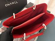 Chanel Grand Shopping Tote Red Caviar Leather Silver Hardware 33cm - 6