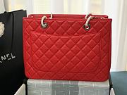 Chanel Grand Shopping Tote Red Caviar Leather Silver Hardware 33cm - 5