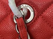 Chanel Grand Shopping Tote Red Caviar Leather Silver Hardware 33cm - 3
