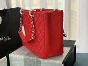 Chanel Grand Shopping Tote Red Caviar Leather Silver Hardware 33cm - 2