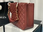 Chanel Grand Shopping Tote Burgundy Caviar Leather Gold Hardware 33cm - 4