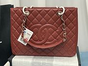 Chanel Grand Shopping Tote Burgundy Caviar Leather Silver Hardware 33cm - 1