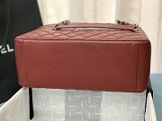 Chanel Grand Shopping Tote Burgundy Caviar Leather Silver Hardware 33cm - 6