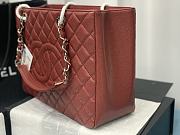 Chanel Grand Shopping Tote Burgundy Caviar Leather Silver Hardware 33cm - 4