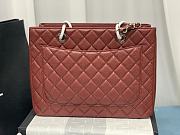 Chanel Grand Shopping Tote Burgundy Caviar Leather Silver Hardware 33cm - 3