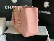 Chanel Grand Shopping Tote Pink Caviar Leather Silver Hardware 33cm - 5