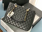 Chanel Grand Shopping Tote Black Lambskin Leather Gold Hardware 33cm - 1