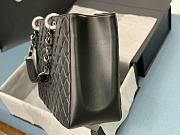 Chanel Grand Shopping Tote Black Lambskin Leather Silver Hardware 33cm - 4