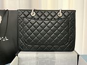 Chanel Grand Shopping Tote Black Lambskin Leather Silver Hardware 33cm - 5