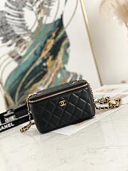 Chanel Small Vanity Case with Chain Pearl Crush Black Lambskin - 1