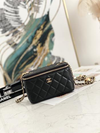 Chanel Small Vanity Case with Chain Pearl Crush Black Lambskin