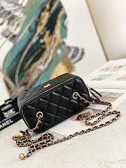 Chanel Small Vanity Case with Chain Pearl Crush Black Lambskin - 5